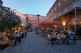 Hofbräukomplex in Rosenheim bei Nacht